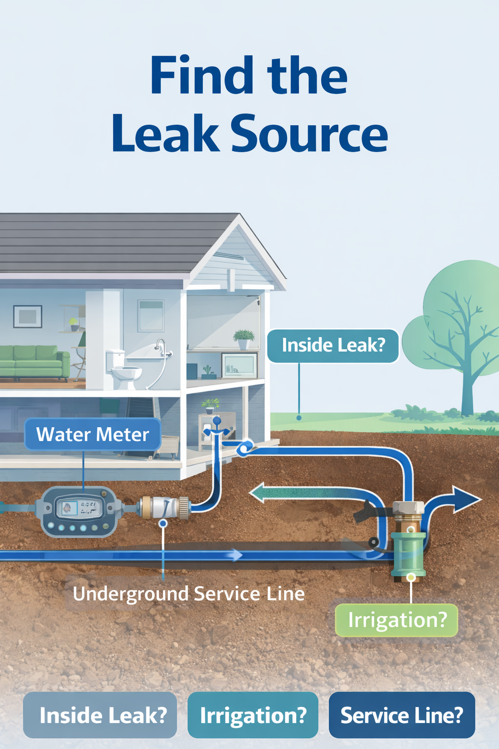 find the leak source