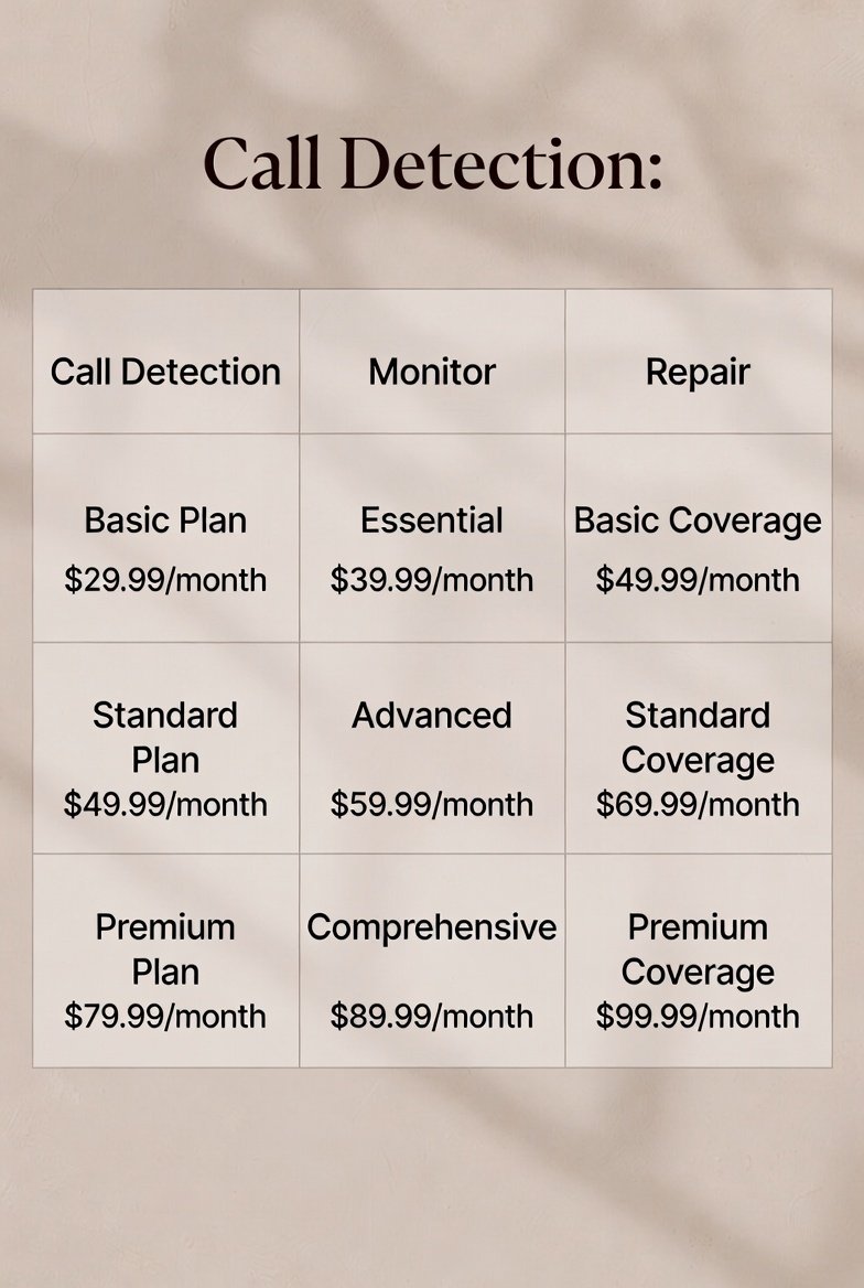 Clean, high-contrast pricing grid.